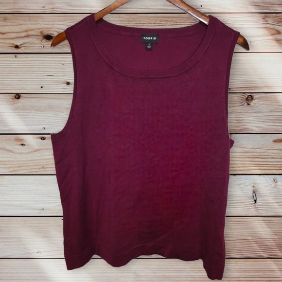 torrid Sweaters - Torrid Burgundy Sleeveless Sweater